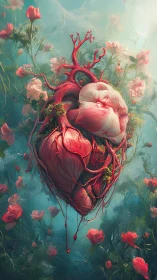 A Luminous Heart Blooms Among Garden Dreams.