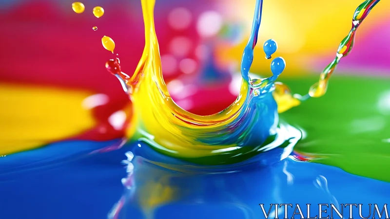 Bold paint splashes dance together in joyful vivid color