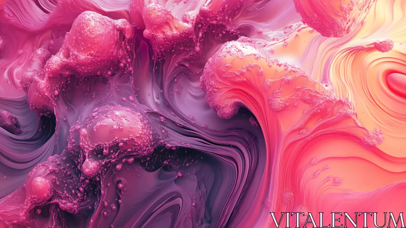 Pink and purple fluid simulation forms dense foaming structures