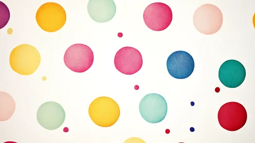 Chromatic polka-dot array with textured circular gradients.