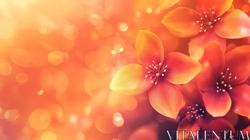 Warm Orange Blossoms with Soft Bokeh Background