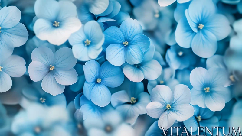 Delicate Blue Forget-Me-Nots in Soft Focus Bloom.