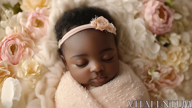 Petite dreamer wrapped in cream, crowned by garden whispers