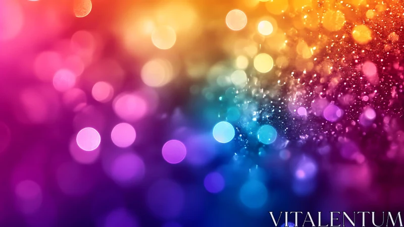 Vibrant multicolor bokeh lights abstract background digital art.