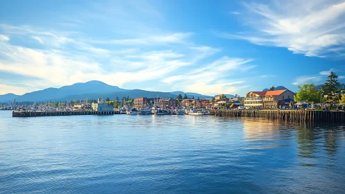 Waterfront Charm: Coastal Village Morning.