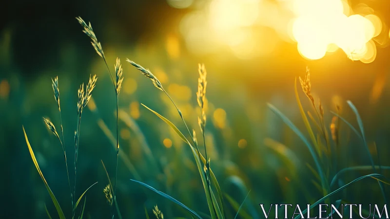 Sunlit meadow whispers as grasses glow in melting gold