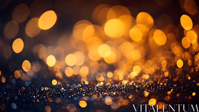 Warm golden bokeh lights abstract background with soft focus.