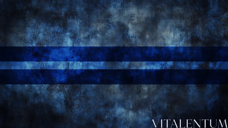 Horizontal blue bands on textured dark mottled surface.