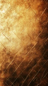 Diagonal textured gold surface shows metallic lattice micro-scratches