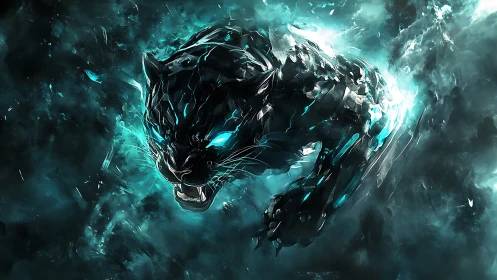 Ethereal Dragon Forged From Glowing Crystalline Energy