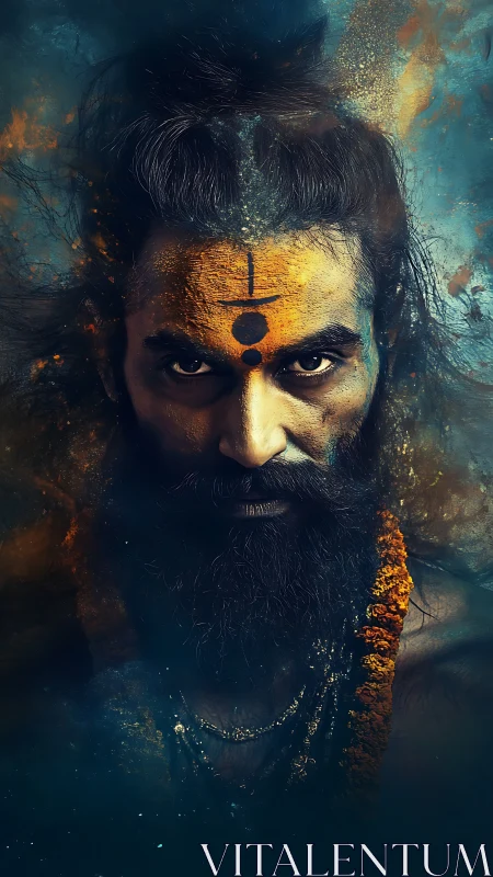 Intense ascetic portrait combines textured bokeh, smoke and tonal contrast