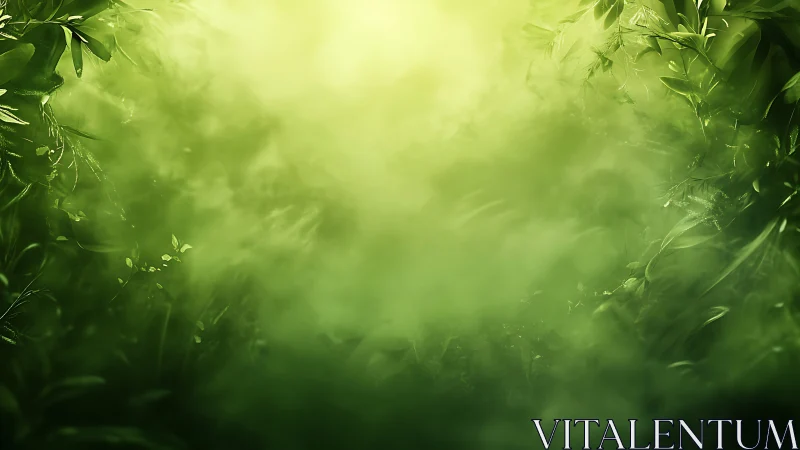 Atmospheric Depth: Layered Green Foliage with Backlighting Creates Ethereal Bokeh
