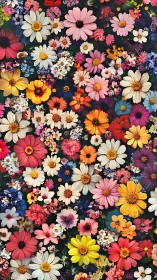 Vibrant Floral Garden Bursts with Colorful Blooms.