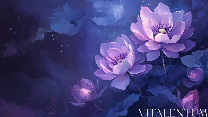 Luminescent Peonies in Twilight Garden