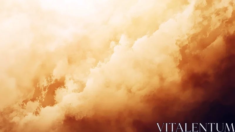 Golden orange cloudscape with dramatic glowing light.