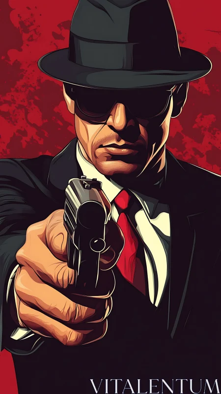 Sharpsuited shadow enforcer aims straight at your secrets.