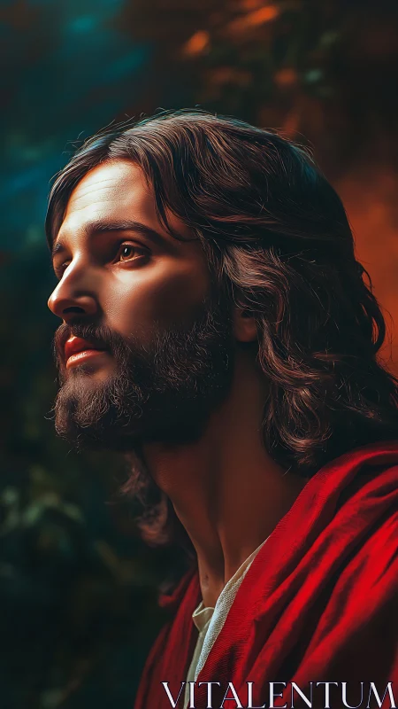 Soft lamplight crowns a contemplative robed figure at dusk