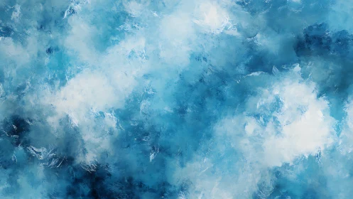 Dreamy blue abstract clouds drift across a tranquil canvas