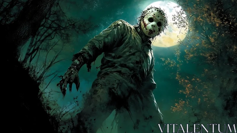 Masked slasher looms under full moon in dynamic low-angle horror