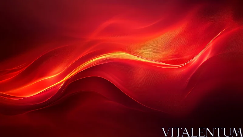 Abstract red waves with glowing highlights, digital art style.
