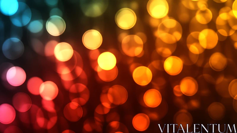 Vibrant abstract bokeh circles in warm and cool tones, digital art.