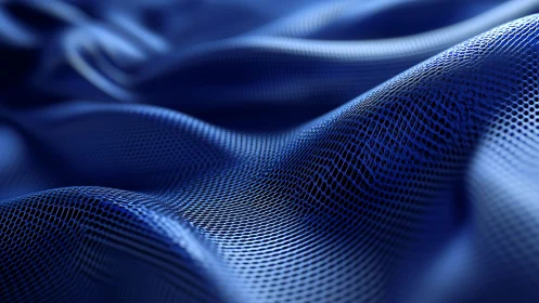 Midnight mesh waves ripple across luminous cobalt fabric.