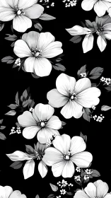 Elegant Black and White Floral Symphony.
