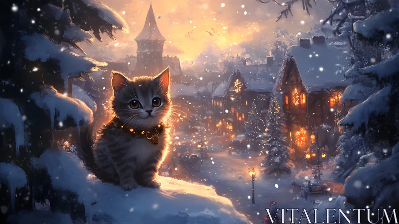 Anthropomorphic feline subject rendered with volumetric luminosity in medieval fantasy townscape arc