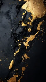 Gold metallic splashes spread diagonally across dark ground