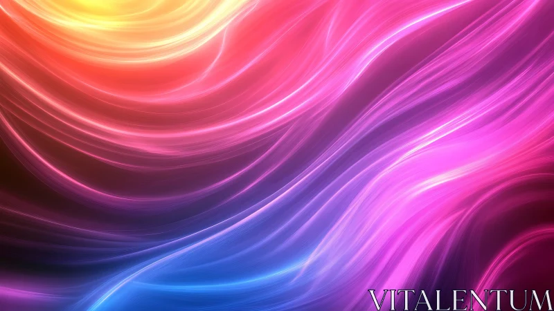 Multicolor curved light streaks on dark gradient background.