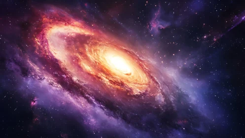 Spiraling galactic vortex with radiant stellar core.