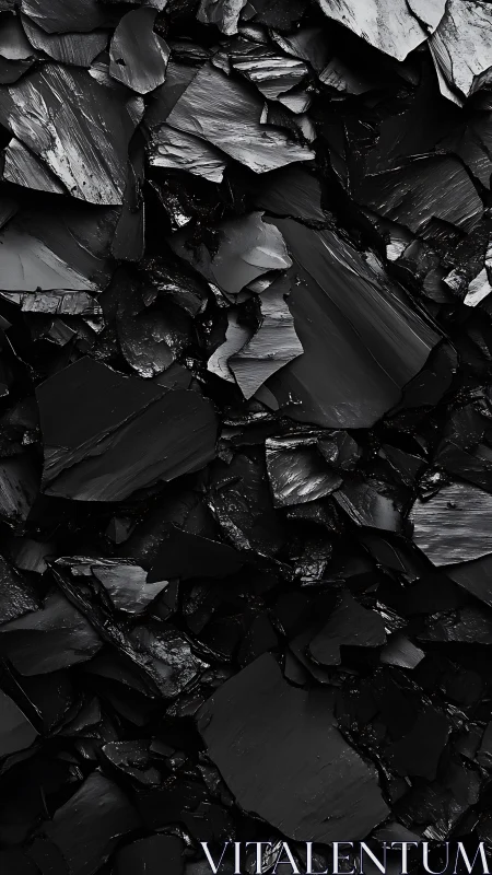 Macro analysis of fractured glossy black lithic shard topology.