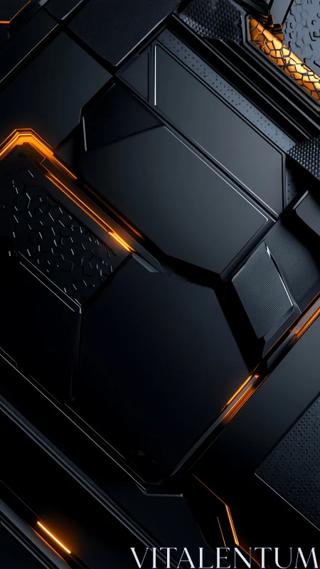 Midnight tech panels with glowing ember highlights.