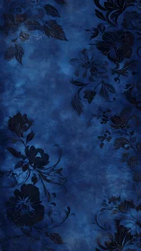 Midnight blue floral pattern with ornate vintage blooms.