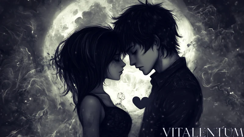 Two Souls Connected Under Moonlight's Gentle Glow.