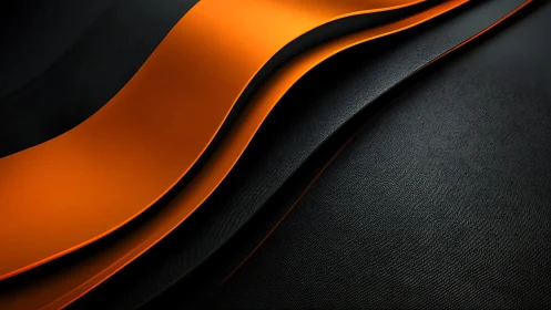 Orange and black curved layered abstract background design.