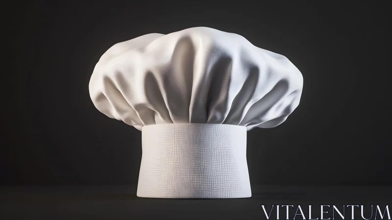 Classic chef’s hat in studio lighting, minimalist dark background. Classic chef’s hat in studio lighting, minimalist dark background.