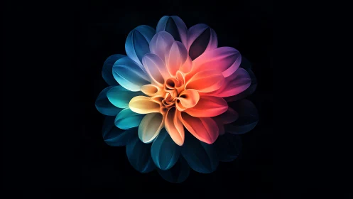 Radiant Dahlia with Luminous Gradient Petals.