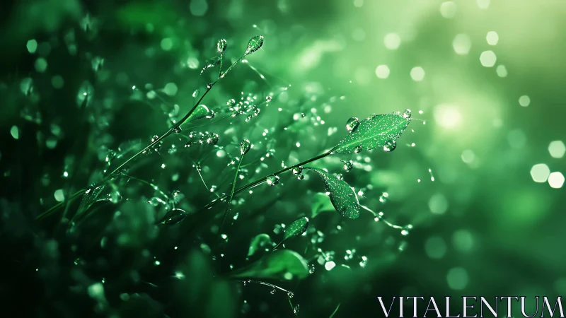 Dewlit leaves whisper quietly through a glowing emerald haze