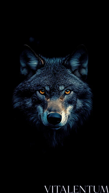 Luminous lupine portrait under high contrast nocturnal lighting.