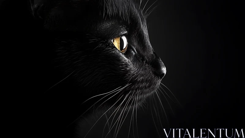 Obsidian Sentinel: Where Amber Eyes Pierce the Void