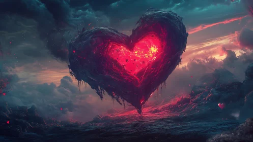 Incandescent Heart Suspended in Turbulent Sky: Luminous Radiant Structure.