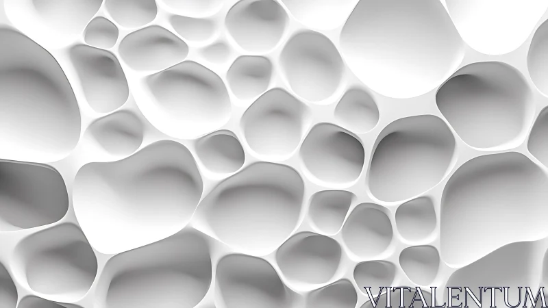 Organic white abstract cells pattern in modern 3D style.