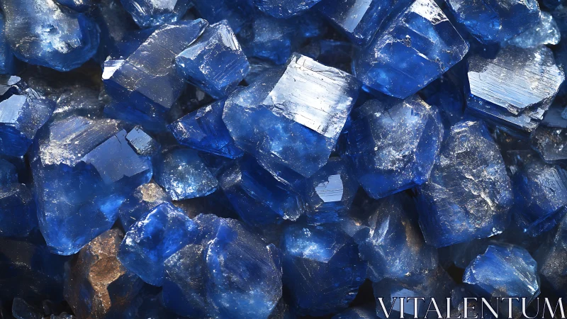 Macro view isolates angular cobalt-blue crystal cluster forms