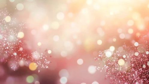Glittered dusk drifts into a rosy haze of bokeh lights