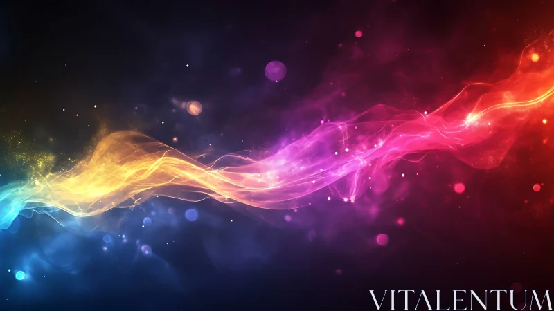 Chromatic plasma waveforms traverse a dark, nebulous field