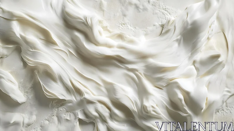 Flowing White Cream Abstract Texture in Soft Minimalist Art.