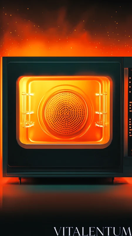 Inferno oven core glowing like a miniature solar engine.