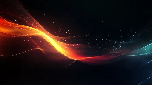 Spectral energy filament with luminous particle turbulence field.