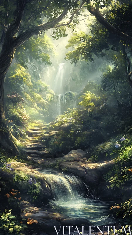 Enchanted Forest Waterfall Sanctuary